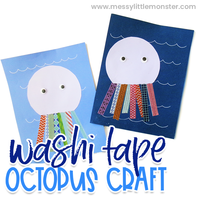 Washi Tape Octopus Craft - Messy Little Monster